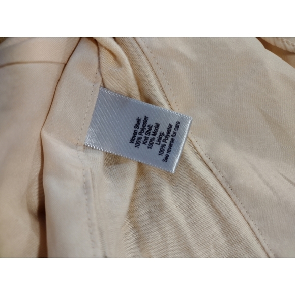 Jennifer Lopez pastel peach waterfall front zip long sleeve jacket shirt - Picture 8 of 11